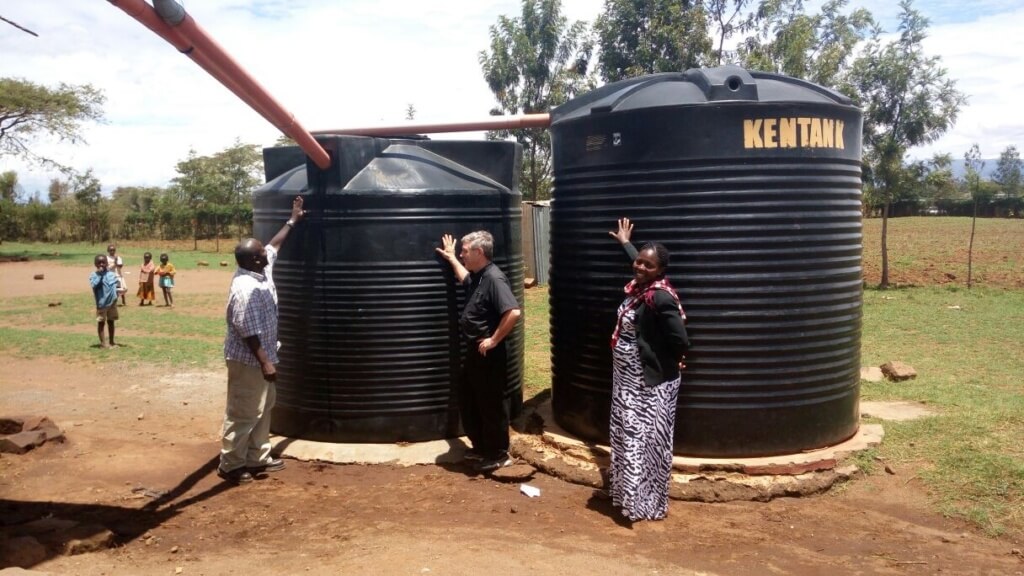two water tanks in Kenya