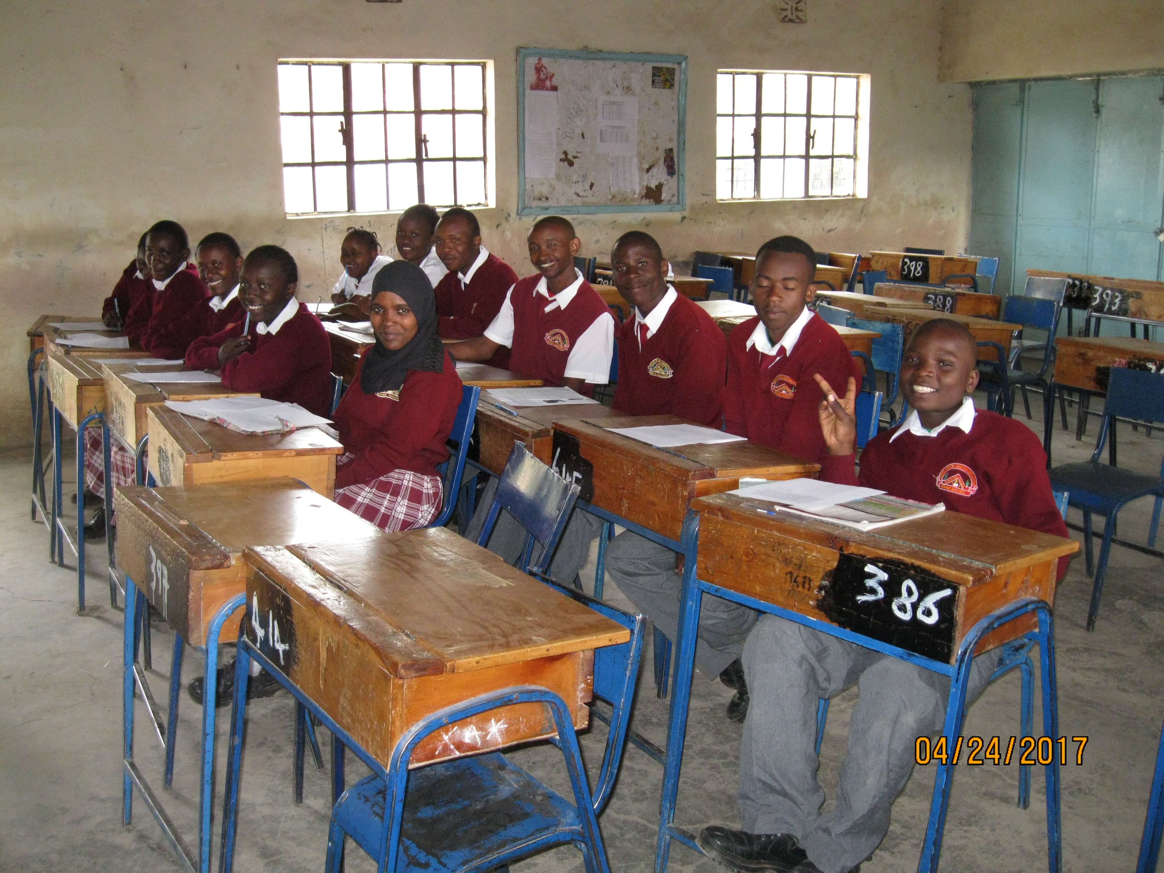 EC students sitting in a classroom in Kenya