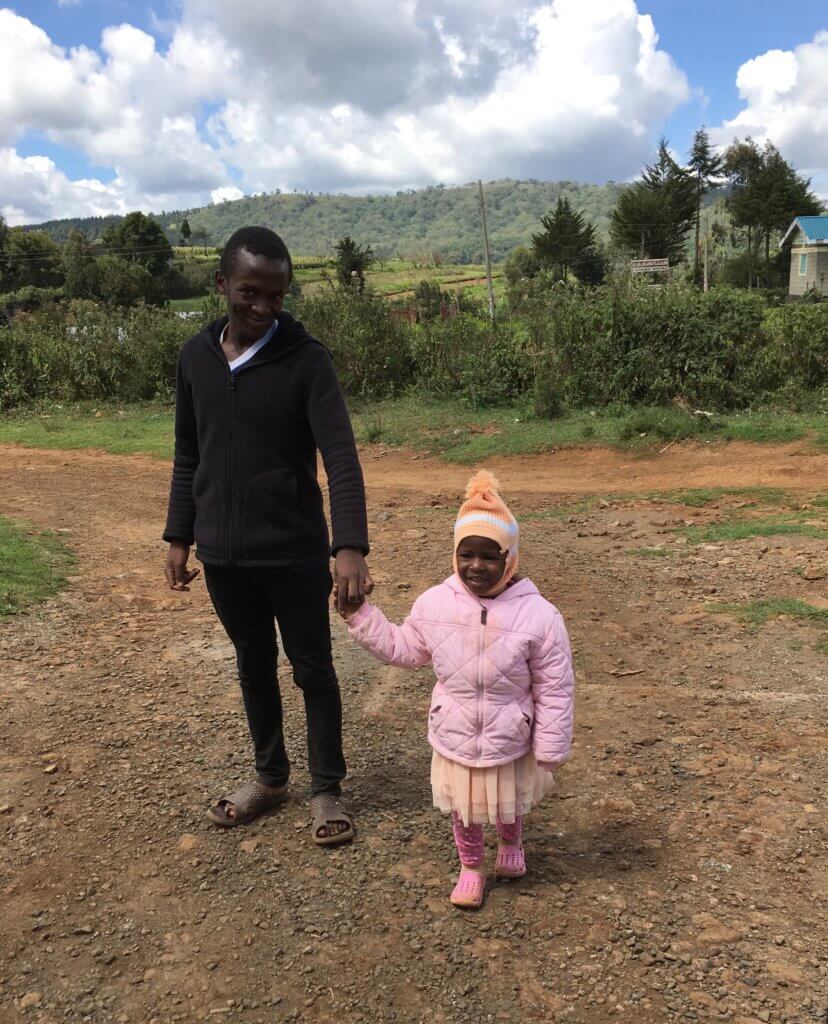 Kenyan child in a warm jacket