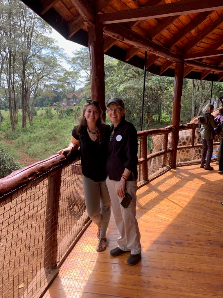 Tracy & Ruth at the Giraffe Center in Nairobi - a value added moment