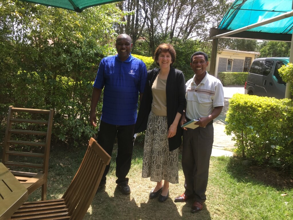 Ruth with Sebastian Maina and Cyrus Mugi - two head teachers in Nakuru